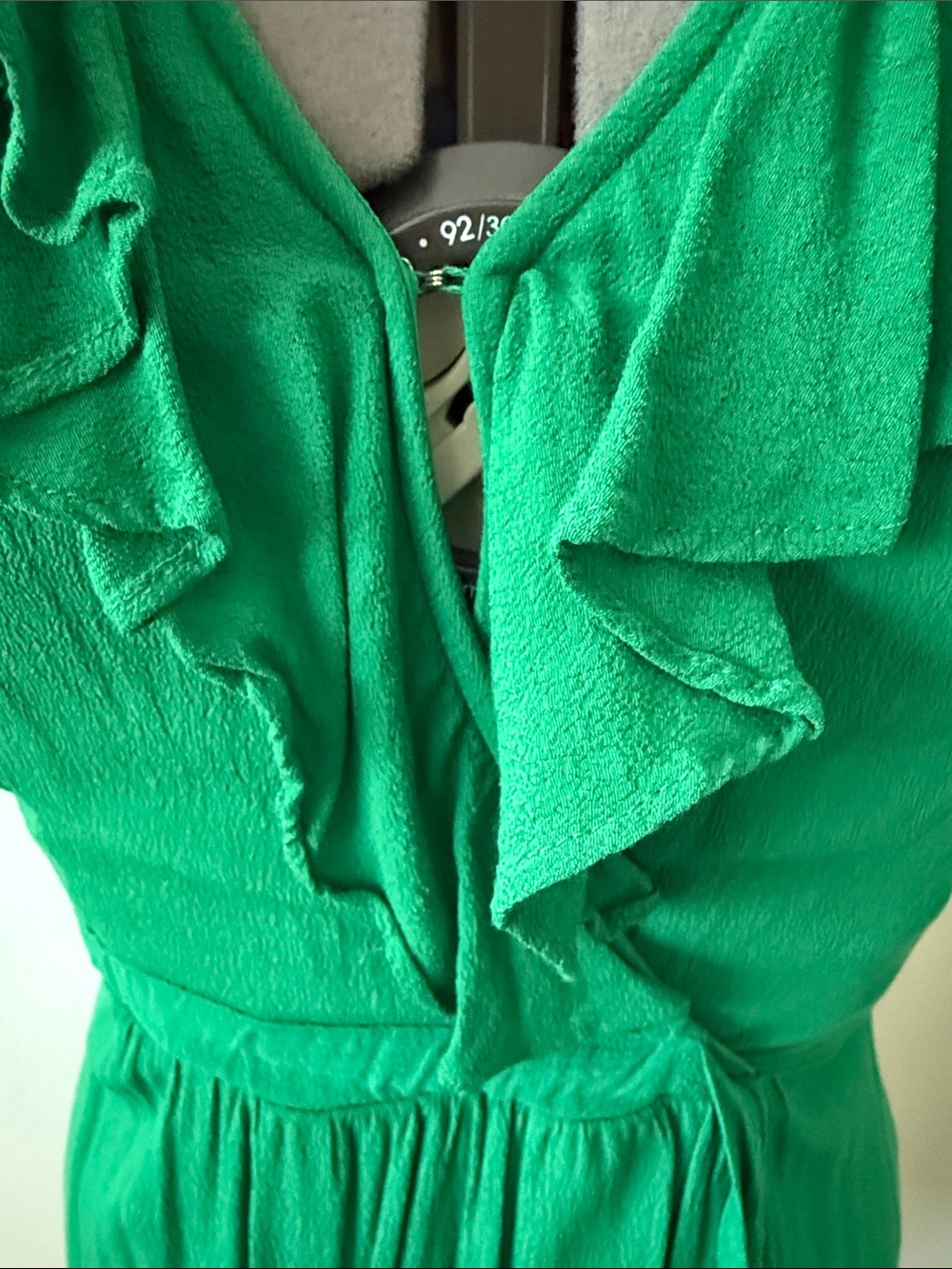 Maeve Emerald Green Ruffle Wrap Mini Dress - Picture 5 of 9
